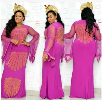 Afrikos Spausdinti Suknelės Moterims naujos Musulmonų Maxi Suknelė Deimantų Afrikos Drabužius Dubajus Abaja Boubou Skraiste Afrikos Dres