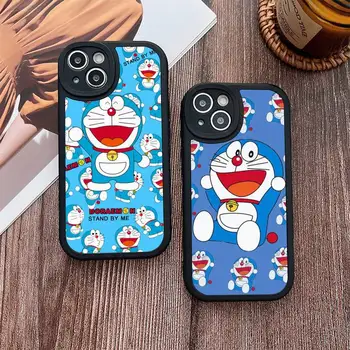 Doraemon Telefono dėklas Skirtas iPhone Plius 14 13 12 11 Pro Max Mini X XS XR Minkšto Silikono Juodo Dangtelio