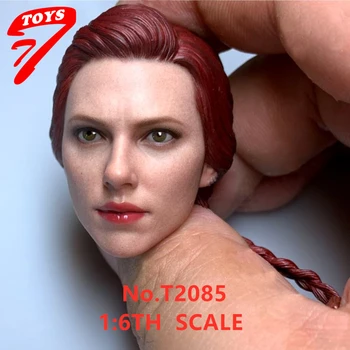 Sandėlyje 1/6 Masto TTTOYS Našlė Agentas 7.0 Scarlett Johansson Moteris Patikimesnis Galvos Skulptūra Nulipdyta su Ilga Raudona Plaukų Pynimo Modelį