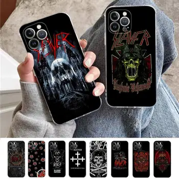 Slayer Heavy Metal Rock Band Telefonas Case For iPhone XR X XS Max 14 13 Pro Max 11 12 Mini 6 7 8 plus SE 2020 Spausdinimo Dangtis